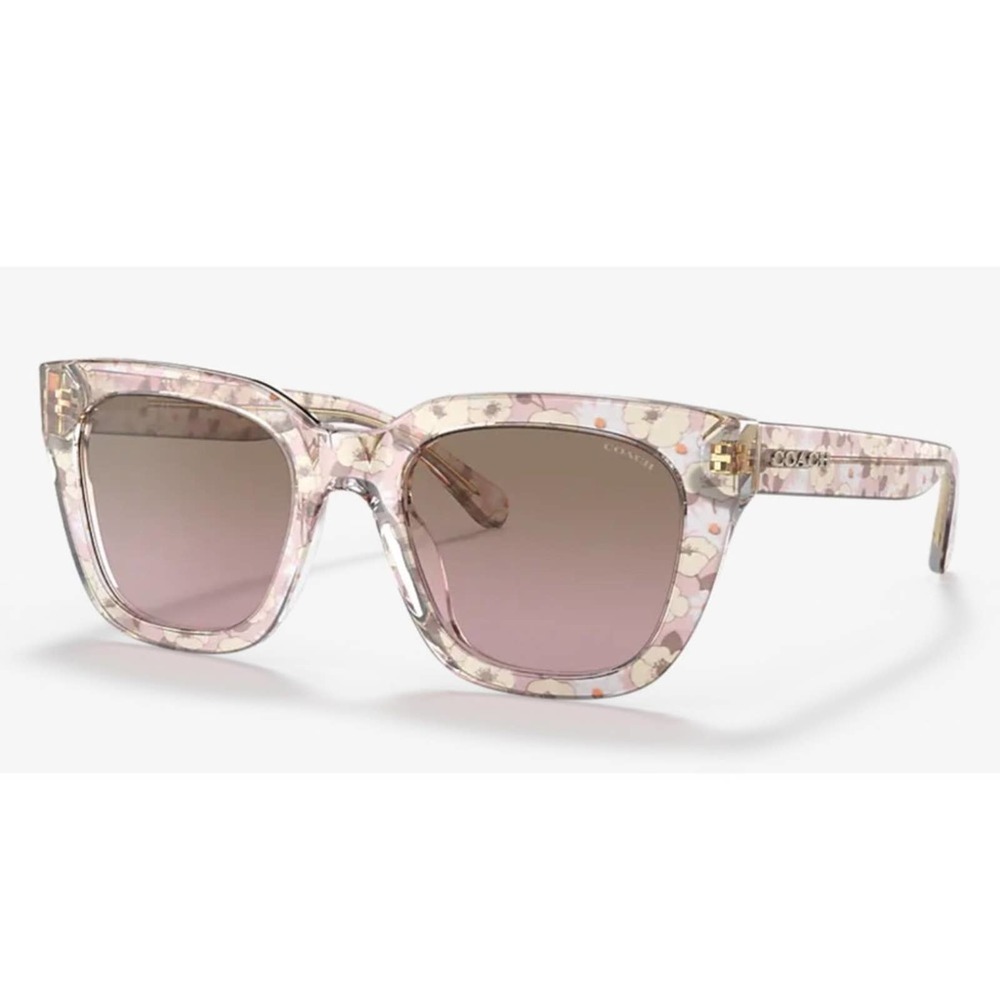Coach Transparent Pink Floral Print Shades Sunglasses HC8318 (C3449)